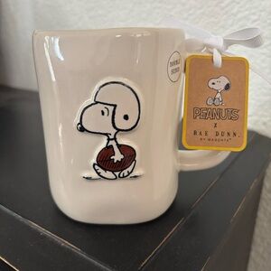 Rae Dunn x Peanuts Snoopy & Woodstock ‘GAME DAY’ Football‎ Coffee /Tea Mug NEW